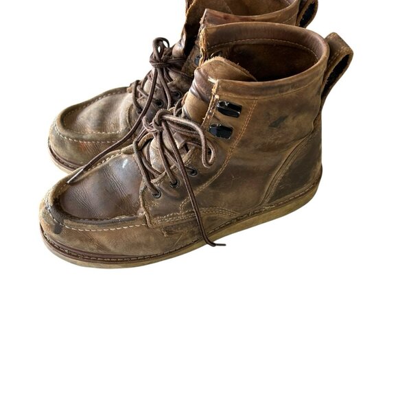 Brunt Leather Work Boots Cushn size men 9.5m Grunge Distressed thrash waterproof - Picture 5 of 7